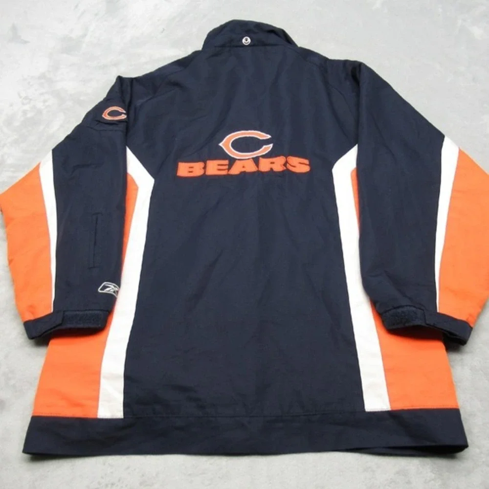 Vintage Chicago Bears Reebok Jacket Youth‎ Large Blue Full Zip Windbreaker NFL